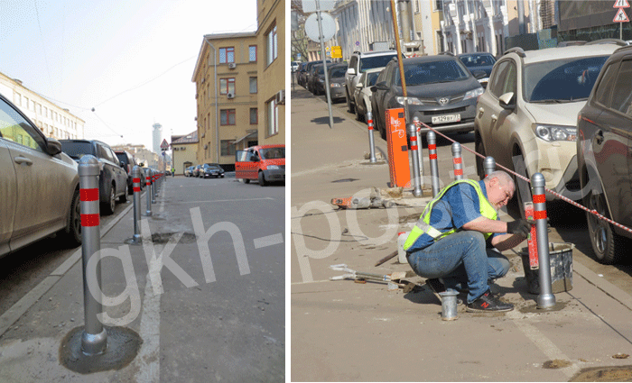 Установка парковочных столбиков